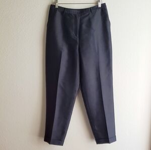 100% Silk Navy Trousers Ann Taylor Vintage High Rise 10 Petite 29 30 Waist